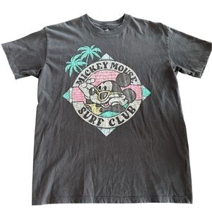 Vintage Hollister Mickey Mouse Surf Club Dark Gray T-Shirt.